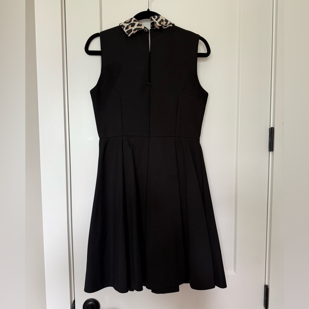 Kate Spade Rissa Fit & Flare Sleeveless Dress with Leopard Print collar Size 8 - Picture 5 of 6